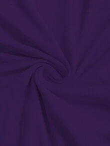 Sweetra 女士纯色不对称肩短袖T恤，夏季 - 紫色 - 查看 4