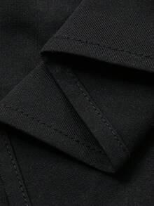 FRIFUL Women's Casual Contrast Mesh Ruffle Trim Short Sleeve T-Shirt, Summer - Black - View 7