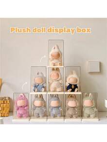 Plush Doll Single Collection Display Cabinet - Transparent, Dustproof, Waterproof, Can Hold 1/2 Doll, Perfect For Displaying Cute Characters, Ideal Gift For Fans, Toy Display Cabinet | Plush Toy Storage Box - Multicolor - View 2