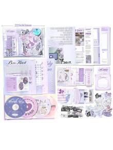 101件/袋 INS材质笔记本包系列，精致丰富的贴纸材质纸组合礼品包装，剪贴簿用品，装饰笔记本相框手机壳水杯垃圾盒杂志文具盒DIY个性化拼贴画 - 彩色 - 查看 3