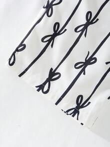 两件套女童露肩吊带背心+蝴蝶印花弹力腰阔腿裤，法式时尚优雅套装，适合女孩日常穿着和派对场合 - 黑與白 - 查看 6