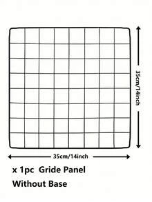 1pc Metal Display Stand For Grid Panels, Grid Display Rack, Grid Hold Base, Wall Grid Accessories, Picture Display Iron Decorative Rack, For Jewelry, School Artwork, Photo Exhibits - Black - View 2