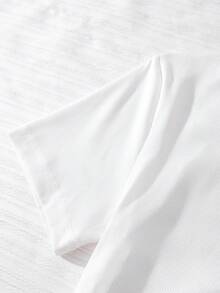 SHEIN 2pcs/Set Tween GirlsAmerican Style Graphic T-Shirt And Casual Cargo Pants Set, Fashion Outfit For Daily, Vacation - Hot Pink - View 8