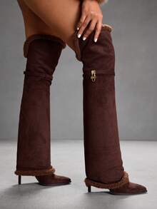 CUCCOO SZL Women's Fashion Pointed Toe Over-The-Knee High Heel Boots For Christmas