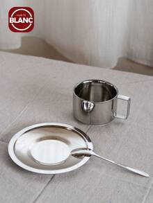 1 zestaw 6,8 uncji stalowych kubków do kawy ze stali nierdzewnej, filiżanki do espresso, kubki do kawy z podwójnymi ściankami, szklanki do latte, cappuccino, mleka, herbaty, na popołudniową herbatę, na Boże Narodzenie, na świąteczne prezenty - Srebro - Zobacz 6