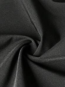 Viva Relle 大码女式荷叶边方领梭织连衣裙 - 黑色 - 查看 7