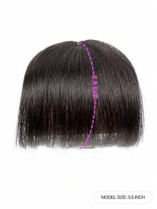 Bigger Size Human Hair Air Bangs Natural Color Bangs Clip In Hair Extension Beginner Friendly - Natural Black - View 2