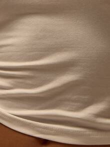 MUSERA ESSENTIALS Fitted Scoop Neck Sleeveless Cotton Cami Top Winter Cosy Lounge Cute Everyday Lounge Essential - White - View 6