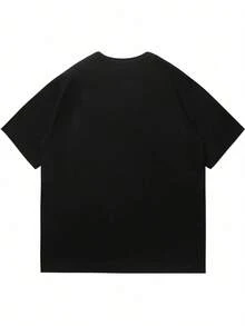Versatile Baggy Short Sleeve T-Shirt With Fun Basketball Print, Ideal For Vacation, Work And Use - Black 14 - View 4