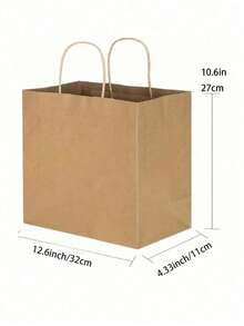 20 个带提手的牛皮纸袋 - 100% 外卖袋，适用于企业、零售、杂货店、精品店用品、包装、打包以及家庭厨房用品 - 圣诞节和情人节 - 20pcs - 查看 6