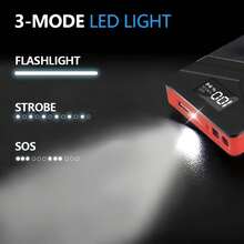 Portable Ultra-Thin Emergency Jump Starter - 3 Modes LED Light, Flashlight, Strobe, Digital Display, Fast Charging, Compact Design For Dead Battery Emergencies, Lithium Polymer Battery, Insulated Material, Auto Start/Stop, Multifunctional Car Battery Charger Booster - Multicolor - View 6