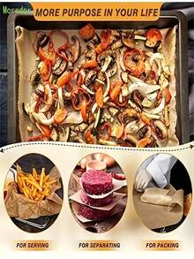 100 Sheets 20x15 In Parchment Paper, Heavy Duty Baking Paper, Unbleached Non-Stick Sheets For Air Fryer, Grilling, Steaming Cooking Bread Cake And Wrapping Foods - Multicolor - View 3