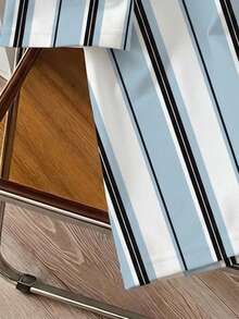 Manfinity Joysei Men's Simple Versatile Striped Letter Print Short Sleeve Casual T-Shirt - Blue - View 4