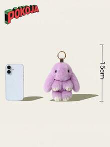 POKOJA LAND - BESTSELLERS 1 Pack Bunny Keychain Soft Fluffy Rabbit Keychain Cute Colorful Rabbit Fur Pom Pom Rings Women Pendant Accessories Cute Birthday Gift For Women/Girls, Premium Faux Fur Keyring - Multicolor - View 2