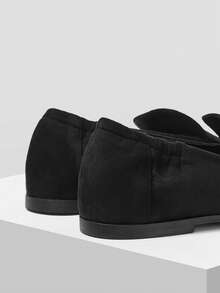 Mnmlis 女士休闲百搭通勤简约平底乐福鞋 - 黑色 - 查看 5