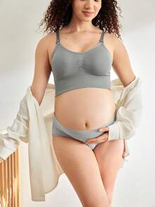 Moonlight&Mama 3pcs Maternity Seamless Nursing Bras, Solid Color - Multicolor - View 4