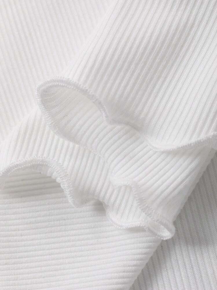 Tween Girls' Round Neck Knit Casual Fitted Short Sleeve T-Shirt With Bow Summer