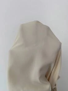 Elenzga 女士春季优雅闪亮亮片复古方领拼接仿宝石装饰荷叶边腰部喇叭中长连衣裙，适合外出、新年、情人节、复活节、母亲节、中东派对、婚礼等场合，米色、象牙色、白色可选。 - 米色 - 查看 5