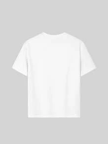 100% Pure Baggy Short Sleeve T-Shirt With Fun Print, Ideal For Vacation, Work And Use - 白色3 - 查看 2
