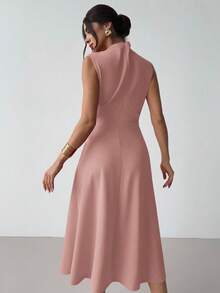 Firerie Women's Elegant Minimalist Delicate Romantic Sweet Daily Commute Wedding Party Music Festival Vacation Pleated A-Line Mini Dress, Red Camisole - Dusty Pink - View 7