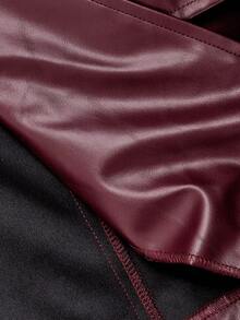 SHEIN MOD Plus Size Women's Fashion Winter Set, Street Style Solid Color PU Leather Lapel Collar Flap Detail Cropped Jacket And Single-Breasted Tube Dress Set,Burgundy Leather Suit,Burgundy Suit,Chic Women's Set ,Valentine Clothes,Wedding Clothes,Y2k Women Clothes Burgundy Outfit Women Leather Outfits For Women Winery Outfit Women,Spring Outfit Women Womens Fall Clothes Leather Set Luxury Clothes For Women