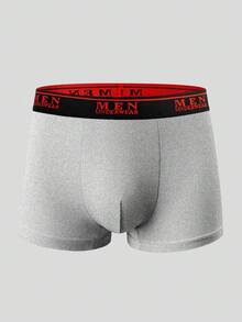 EasyFave 5pcs/Pack Men's Contrast Letter Tape Waist Comfortable Boxer Briefs, Suitable For Valentine's Day - Multicolor - View 7