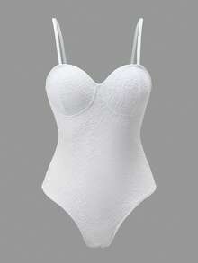 Swim Oasis Eleganter Spitzen-Badeanzug mit romantischem Rock, Frühling/Sommer 2026, Strandmode 2026 Neuankömmling für Schule, geeignet für Urlaub, Date, Nachmittagstee, Western, Kreuzfahrt, Strand, Insel, Roadtrip, alle Jahreszeiten, Musikfestival, Boho-Urlaub, Boho-Urlaub, entspannter Herbst, Western Boho, eleganter Damen-Badeanzug Weiß - Weiss - Übersicht 12