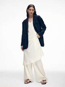 Mnmlis 魅力金属扣5厘米高跟女凉鞋鳄鱼皮人字拖女式坡跟假日拖鞋情人节 - 黑色(金屬) - 查看 8