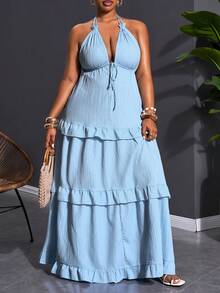 Slaydiva Hàng mới về mùa Xuân/Hè, Thích hợp cho tiệc sinh nhật, tựu trường, phong cách học đường, mặc hàng ngày, thường ngày, du lịch biển, đi biển, tắm nắng, thịnh hành, phong cách đường phố, thanh lịch, đi làm, công sở thường ngày, dự tiệc, đầm maxi hè màu xanh dương có dây buộc, đầm cỡ lớn xếp tầng nhiều lớp, đầm thời trang châu Phi màu xanh dương đi nghỉ mát, đầm maxi xanh nhạt, đầm cổ yếm xanh dương, đầm maxi xếp tầng, đầm dài màu xanh dương, đầm cổ yếm, đầm hè nữ, đầm maxi nhiều tầng, đầm xếp tầng không tay, đầm dài màu xanh nhạt. - Màu xanh lam - Xem 11