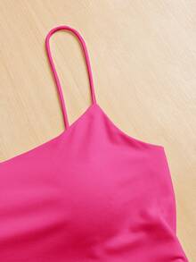 SHEIN Essnce Women Tight-Fitting Round Neck Chest Pad Breathable Summer All-Match Camisole Women Tops Bra Free Top Y2k