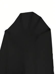 SHEIN CURVE+ 女士休闲图案T恤 - 短袖，圆领，万圣节T恤，骷髅女孩手持饮料图案印花T恤，夏季休闲上衣，设计灵感来自“Nah I'm Good”骷髅头 - 黑色 - 查看 3