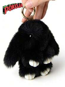 POKOJA LAND - BESTSELLERS 1 Pack Bunny Keychain Soft Fluffy Rabbit Keychain Cute Colorful Rabbit Fur Pom Pom Rings Women Pendant Accessories Cute Birthday Gift For Women/Girls, Premium Faux Fur Keyring - Multicolor - View 10