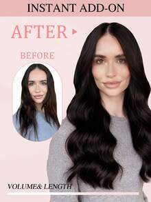 7PCS With 20 Clips Straight Clip In Hair Extensions 100% Real Human Hair Color NC# Natural Black 14-22 Inch 115G Double Weft Invisible Clip Hair Extensions Remy Natural Human Hair For Women Girls Daily Use