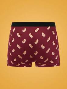 Notgurli Quần lót nam boxer dáng suông, thoải mái, màu sắc rực rỡ, họa tiết xúc xích, hot dog. - Đỏ - Xem 10