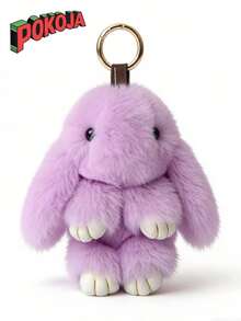 POKOJA LAND - BESTSELLERS 1 Pack Bunny Keychain Soft Fluffy Rabbit Keychain Cute Colorful Rabbit Fur Pom Pom Rings Women Pendant Accessories Cute Birthday Gift For Women/Girls, Premium Faux Fur Keyring - Multicolor - View 9