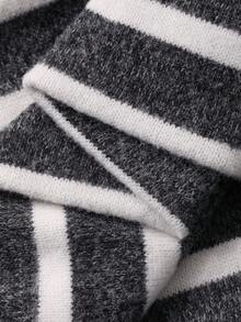 DAZY Tricou elegant casual cu dungi periate pentru femei, cu guler rotund și talie ajustată