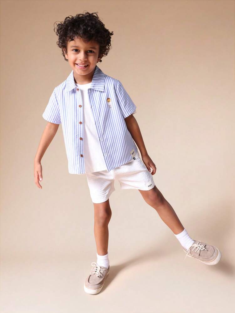 Striped Shirt And Shorts Set