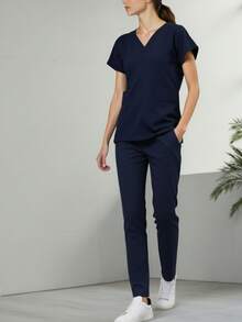 HYGEA MEDICAL UNIFORMS HYGEA HANNIA ANTI-FLUID SURGICAL PAJAMAS - Navy Blue - View 1