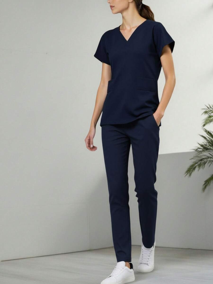 HYGEA MEDICAL UNIFORMS HYGEA HANNIA ANTI-FLUID SURGICAL PAJAMAS - Navy Blue - View 1