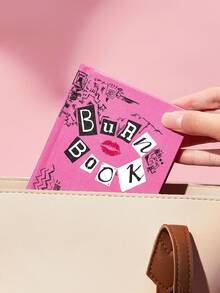 Mean Girls | SHEIN Sổ tay 96 trang màu hồng lấp lấp, kích thước 94 mm * 120 mm, tiện lợi mang theo, phù hợp với túi xách nhỏ, lý tưởng cho ngày Valentine. - Hồng - Xem 5