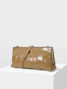 MOTF PREMIUM RUCHED SQUARE CLUTCHES - 綠卡其 - 查看 3