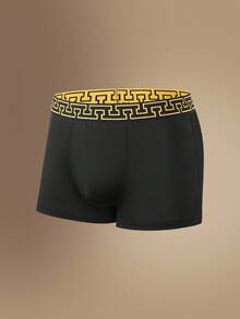 SHEIN 男士简约织带拼接平角内裤 - 彩色 - 查看 5