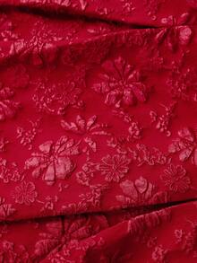 SHEIN PETITE CURVE Đầm Jacquard cỡ lớn lãng mạn, thích hợp cho các buổi hẹn hò, ngày Valentine, các dịp lễ, đa năng và thời trang cho trang phục hàng ngày. - Đỏ - Xem 6