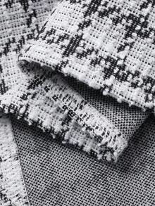 FRIFUL 女士时尚通勤格子拼接二合一长袖衬衫 - 白色 - 查看 3