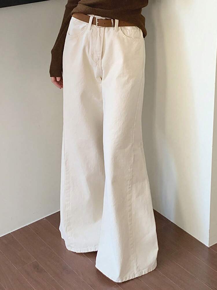 High Waisted Slimming Loose Wide Leg Jeans, Fashionable Age-Reducing Versatile Maxi Pants For Women