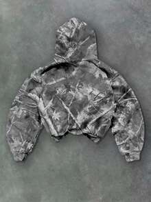 Glimmora Street Style Withered Leaf Print Hooded Long Sleeve Top And Pants Set, Autumn/Winter - Multicolor - View 4
