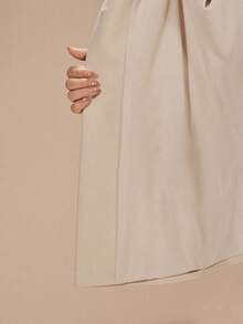 Arave 女士编织露背手工镶钻肩部西装外套，现代派对装，圣诞节 - 杏色 - 查看 8