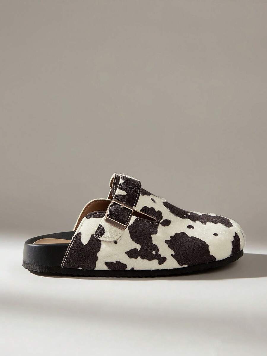 Solecia Women's Autumn/Casual Flat Shoes With Cow Pattern And Buckle Design Spring Shoes Spring Break Easter - Cow brown - View 1