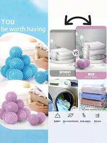 1/3/5PCS Reusable Laundry Balls Washing Machine Dryer Natural Fabric Softener Chemical Free Lint Hair Remover Anti Static Wrinkle Reducer Anti Anti Rolling Durable Wool Dryer Balls Alternative For Home Laundromat All Fabrics Assorted Colors Laundry Essentials Must Have - Multicolor - View 4