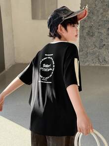 DAZY Tween Boys' Casual Graphic Print Round Neck Short Sleeve T-Shirt